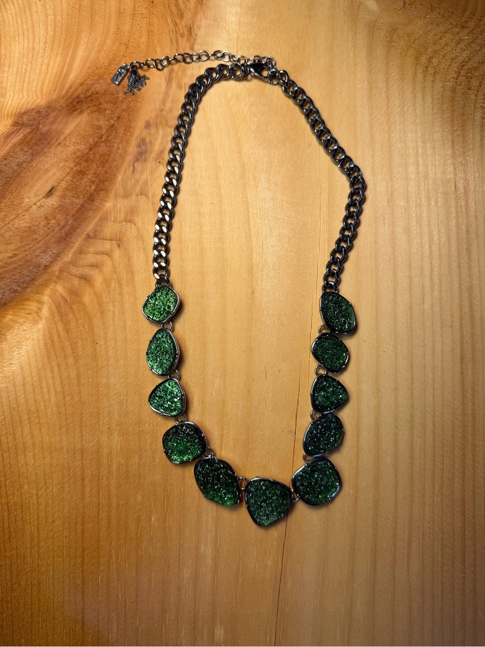 Simply Vera Vera Wang Dark Green Druzy Statement Necklace